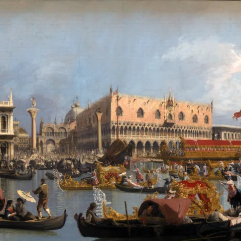 Return of the Bucintoro on Ascension Day by (Giovanni Antonio Canal) Canaletto