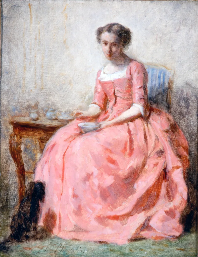 Girl in a pink dress by Charles Chaplin