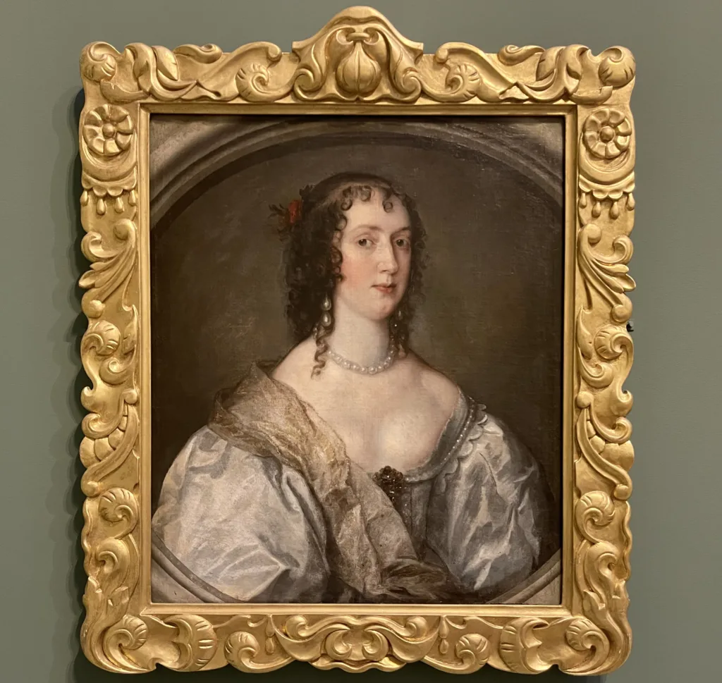 Image of a recently found Van Dyck painting with a golden frame purchased the the Friends of The Bowes Museum