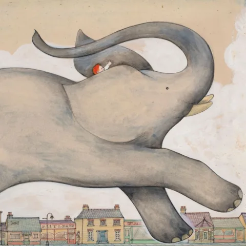 Image of an illustration of an elephant by Raymond Briggs