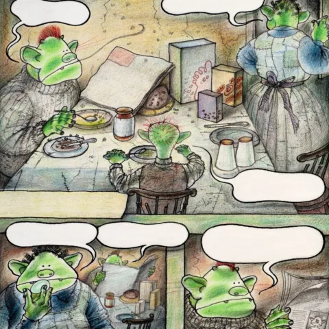 Detail of Fungus the Bogeyman illustration by Raymond Briggs