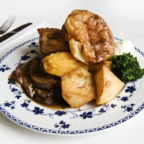 Image of a plate with roast dinner