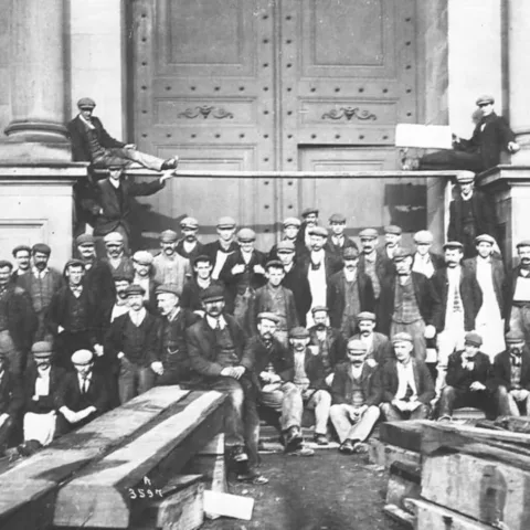Image of the builders of The Bowes Museum in the 19th century