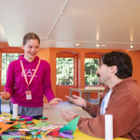 Young volunteer working in the create space