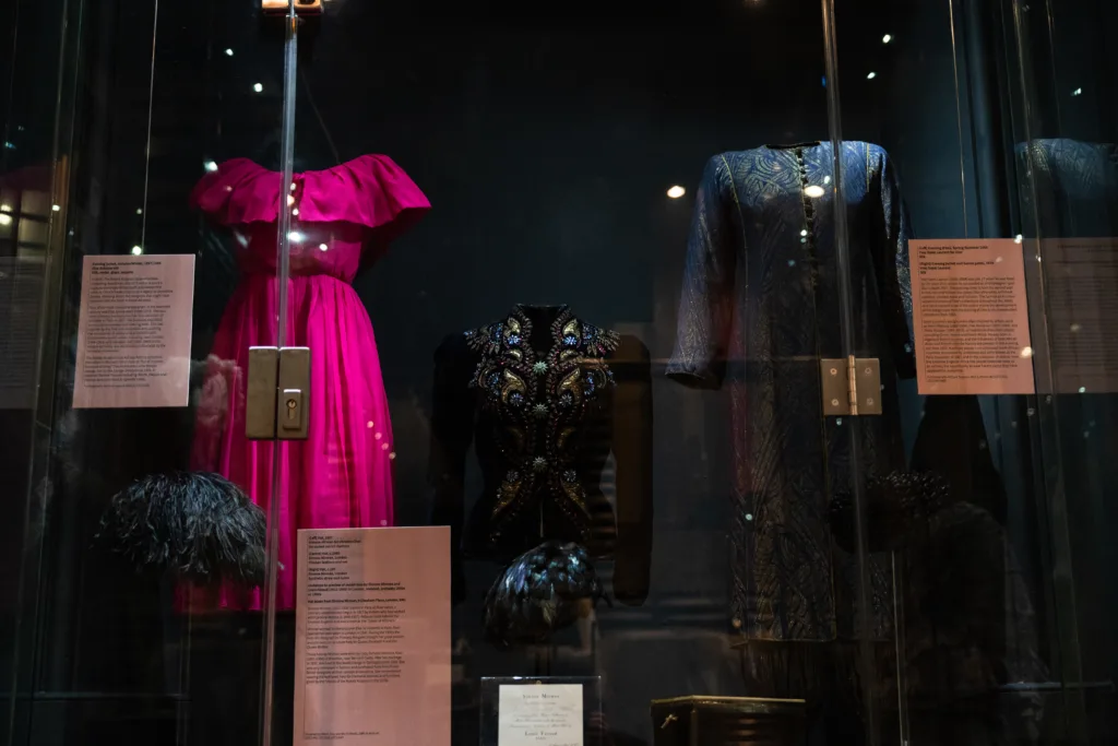 A Woman of Taste and Fashion exhibition display including french couture
