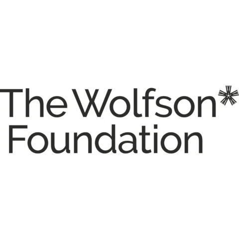 The Wolfson Foundation logo, showing the name “The Wolfson Foundation” in black text on a white background, with a small abstract starburst symbol to the right.
